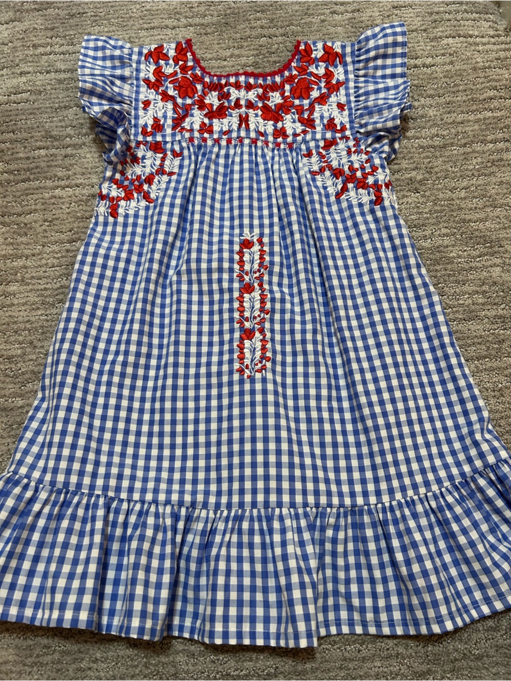 Six Honeybees Girls Flutter Sleeve Puebla Dress
